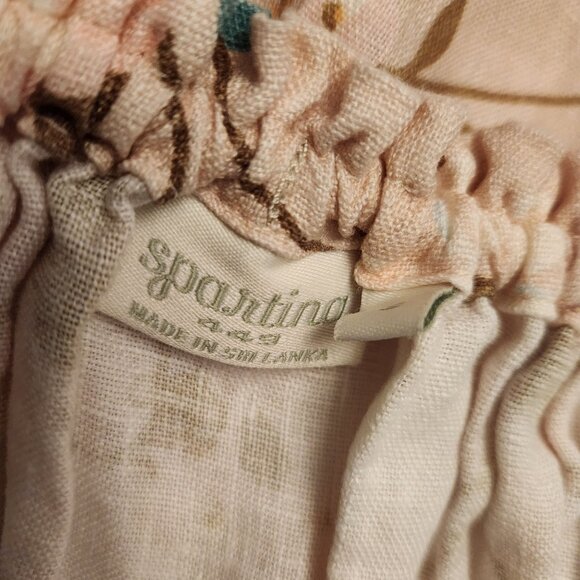 Spartina 449 Audrey Floral Linen Romper Size Small Beige Multicolor Poppies - Picture 5 of 6